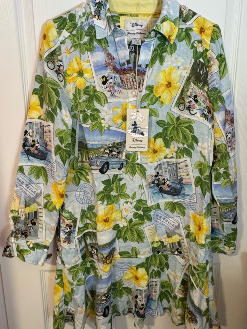 Tommy Bahama Disney Coastalina Linen Postcard to Paradise Dress XS